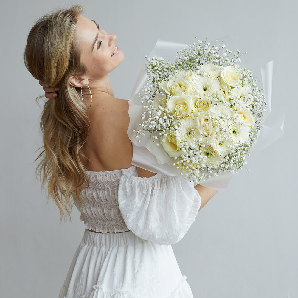 Герберы с гипсофилой - 25 шт.