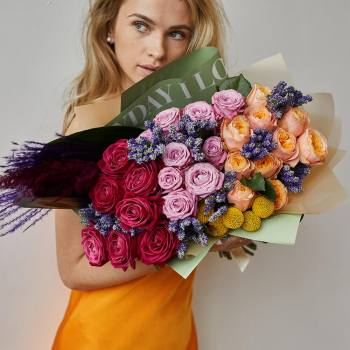 Микс цветов в букете - 45 шт.