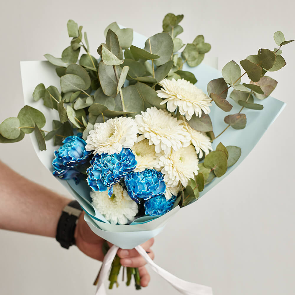 Гвоздики и герберами - 13 шт.