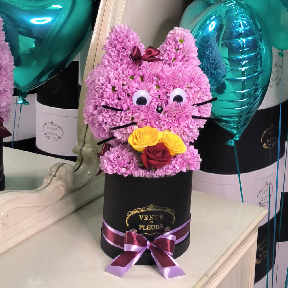 Кошка из хризантем - 41 шт.