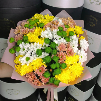 Осенний букет из хризантем - 19 шт.