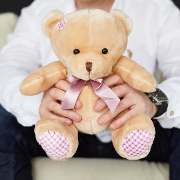 Бежевый мишка 25 см.