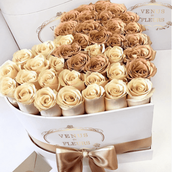 Кофейные розы в сердце от 41 шт. Кофейные розы в сердце от 41 шт.