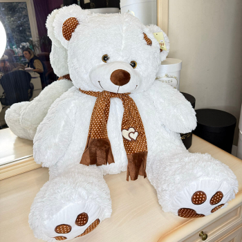 Мишка Тони белый - 65 см.