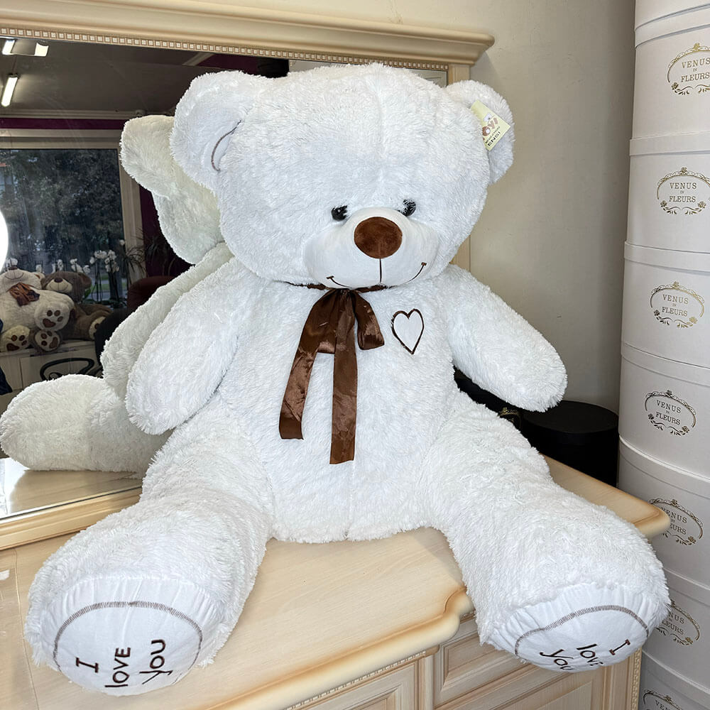 Мишка Феликс белый - 80 см.