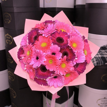 Розовый микс из 29 гербер Розовый микс из 29 гербер