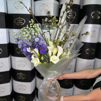 Дельфиниум с ветками вишни - 25 шт. Дельфиниум с ветками вишни - 25 шт.