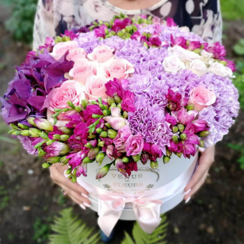 Фрезии с гвоздиками в миксе от 101 шт.