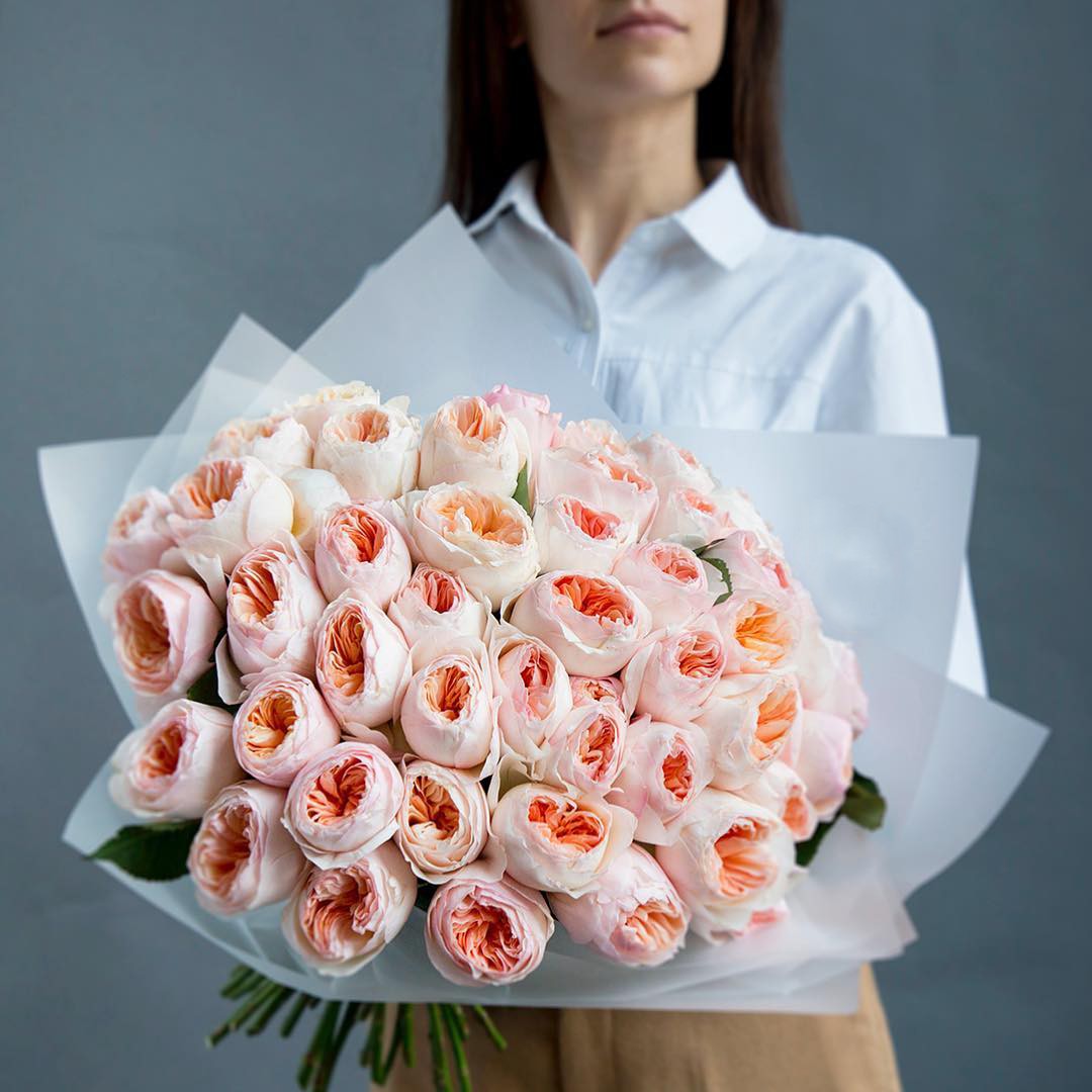 Пионовидные розы "Жасмин" от 9 шт.