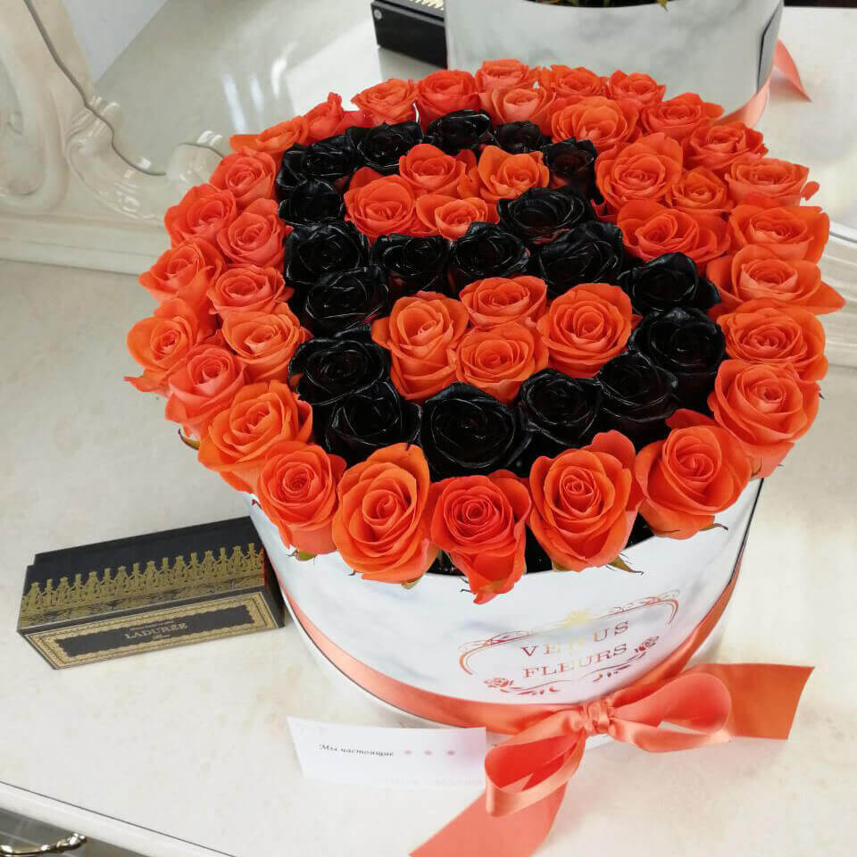 Коралловые розы в коробке от 51 шт.