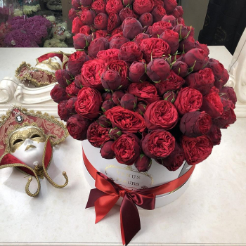 Пионовидные розы в коробке от 9 шт.