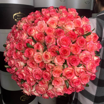 Букет розовых роз - 101 шт. Букет розовых роз - 101 шт.