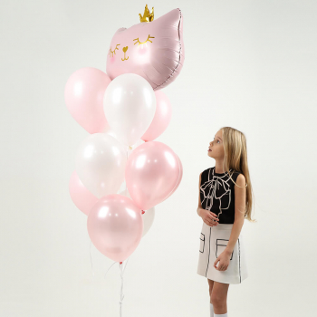 Облако шаров с короной - 9 шт.