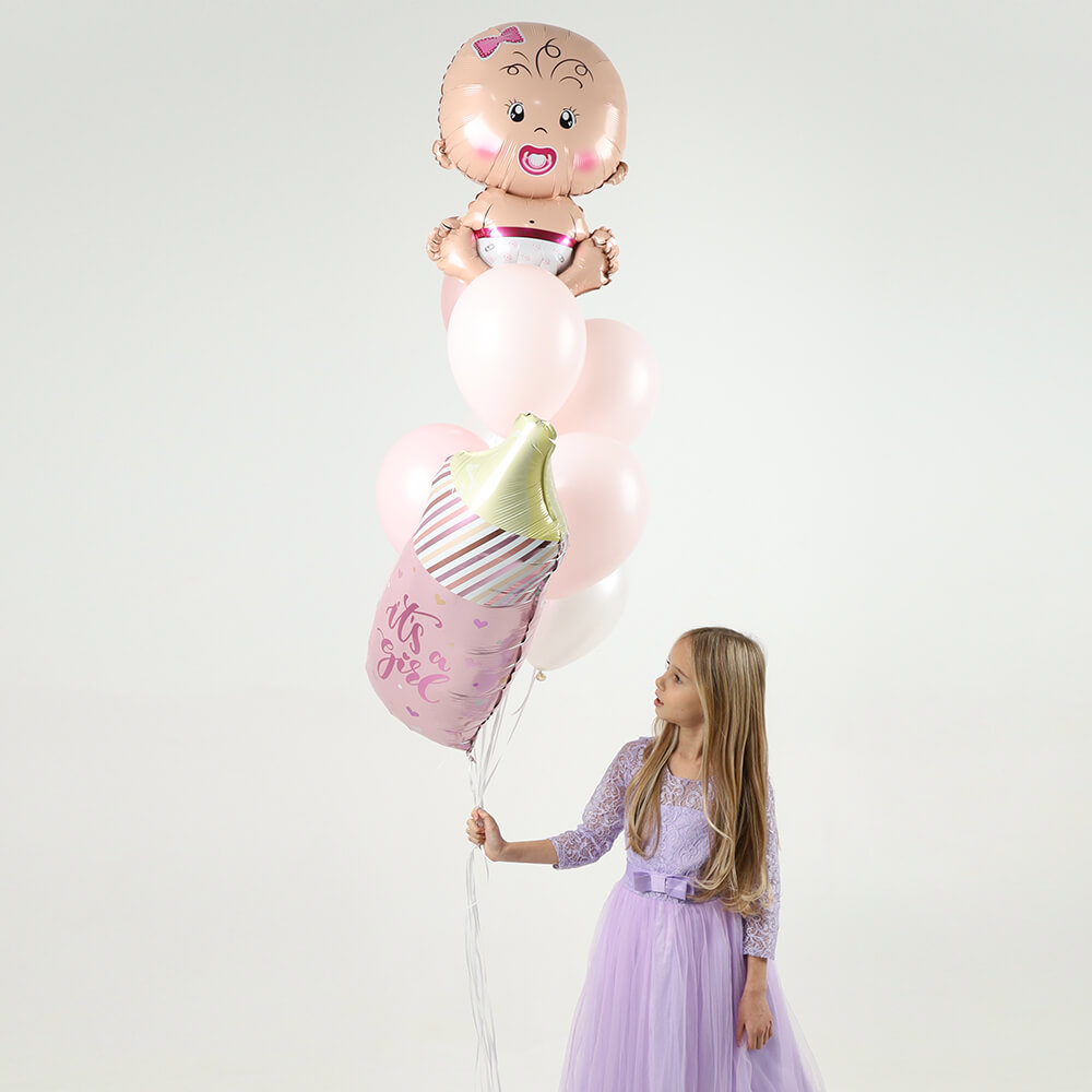 Шары на рождение девочки - 11 шт.