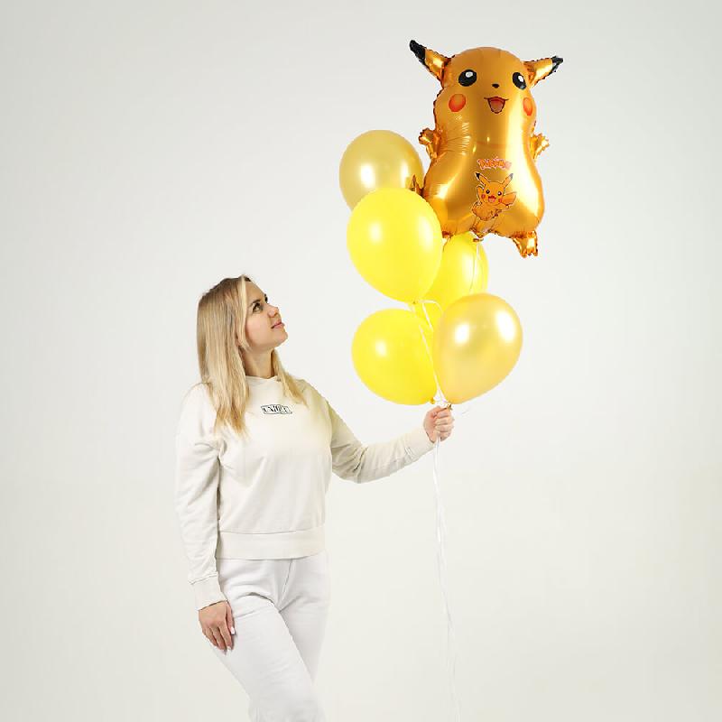 Облако шаров с пикачу - 5 шт.