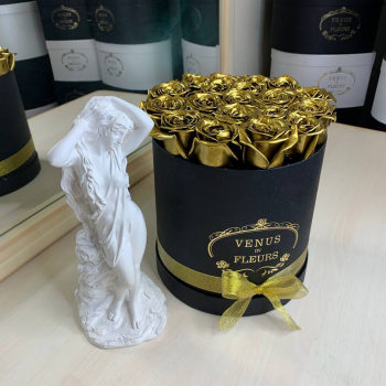 21 золотая роза в коробке