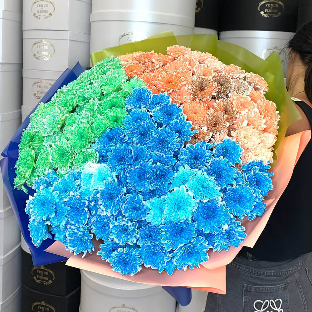 Логотип из хризантем - 45 шт.