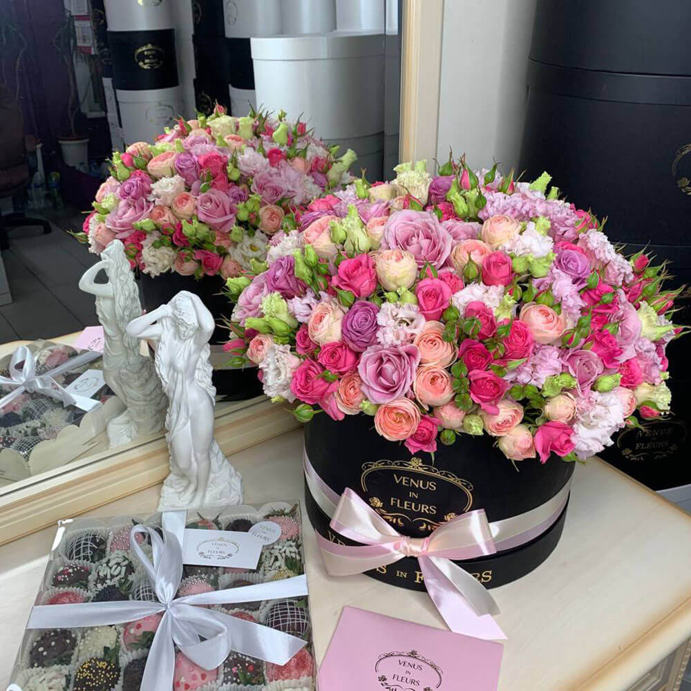 Композиция "Малиновый закат" - 51 шт.