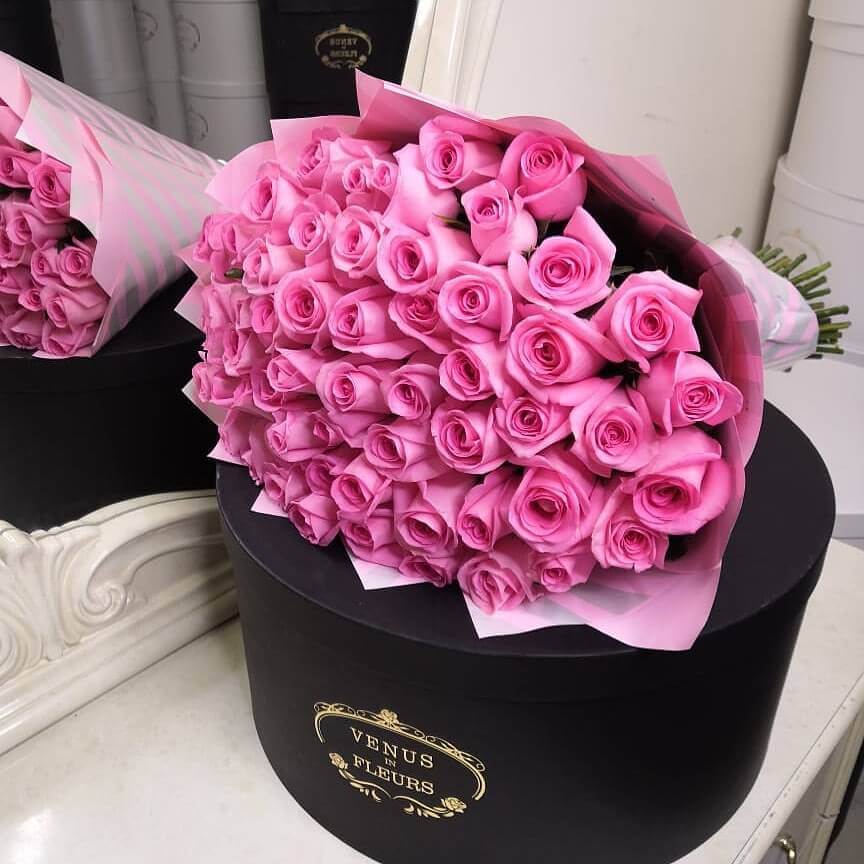 Букет розовых роз от 19 шт.