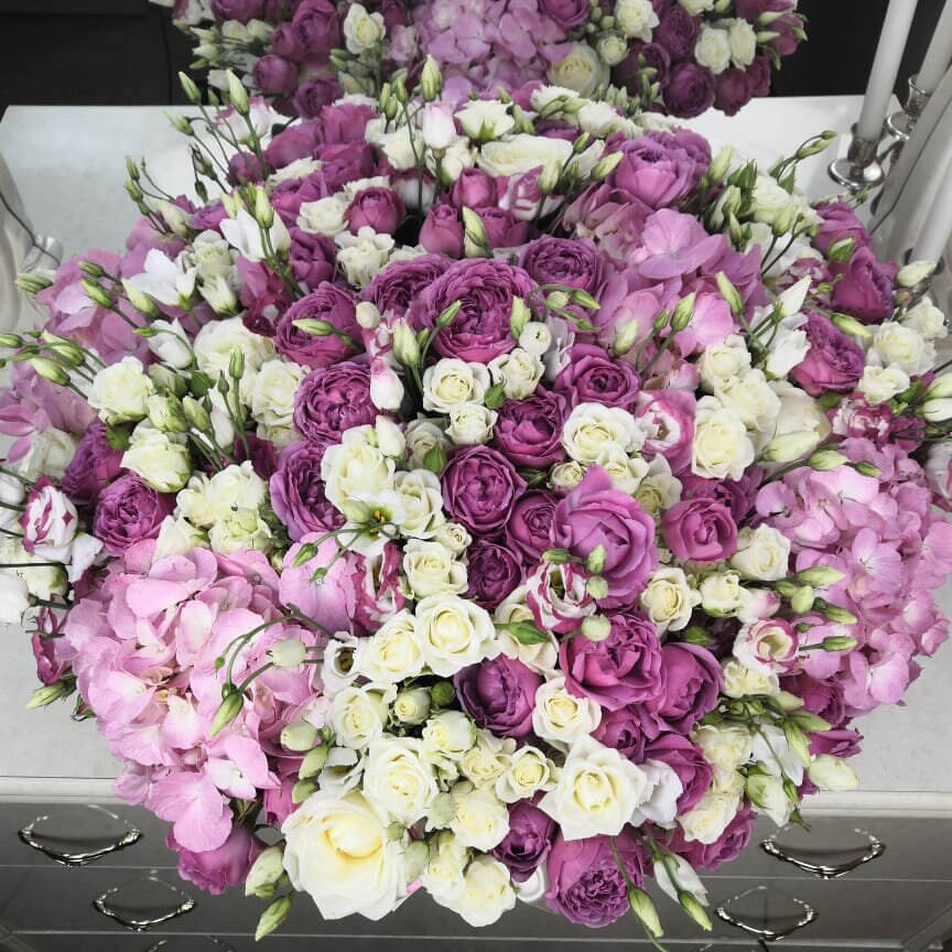 Микс из пионовидных роз от 41 шт.